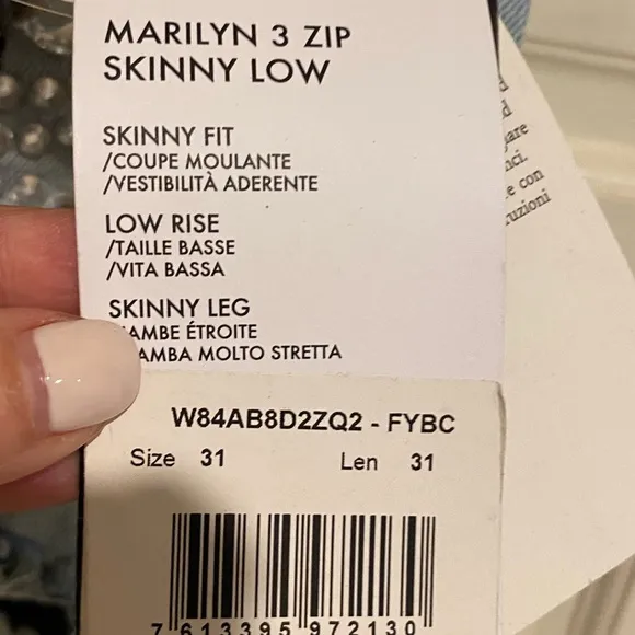 Guess Womens’s Marilyn 3 zip embellished skinny jeans.