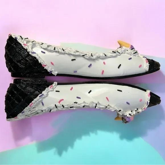 🍦Handmade Waffle Cone Ice Cream Shoes With Sprinkles! Pointy toe, Size 8