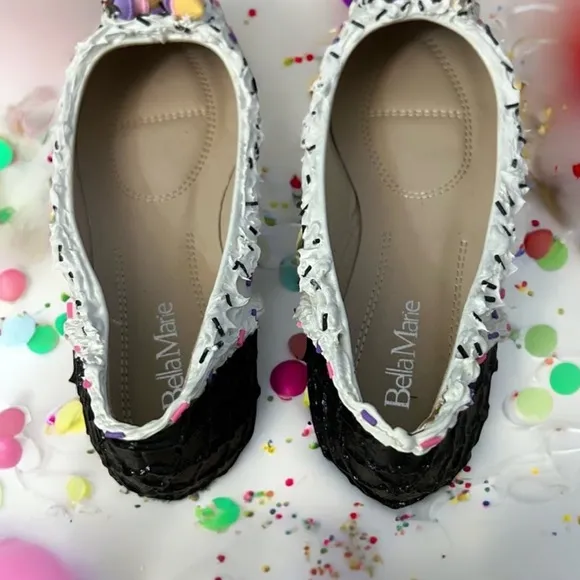 🍦Handmade Waffle Cone Ice Cream Shoes With Sprinkles! Pointy toe, Size 8