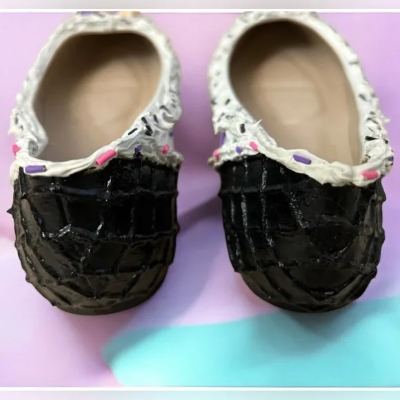 🍦Handmade Waffle Cone Ice Cream Shoes With Sprinkles! Pointy toe, Size 8