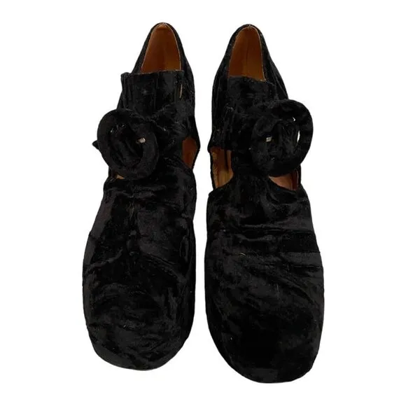 Havana Last by Jeffery Campbell Black Velvet Platform Shoes Size 8.5