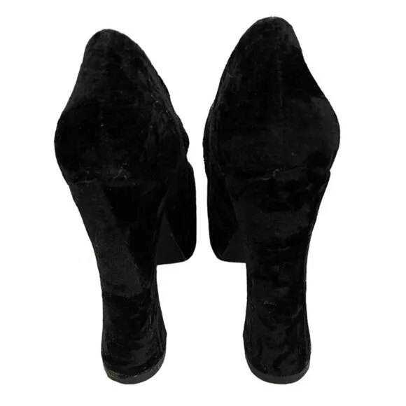 Havana Last by Jeffery Campbell Black Velvet Platform Shoes Size 8.5