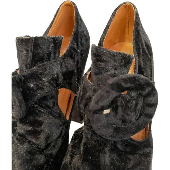 Havana Last by Jeffery Campbell Black Velvet Platform Shoes Size 8.5