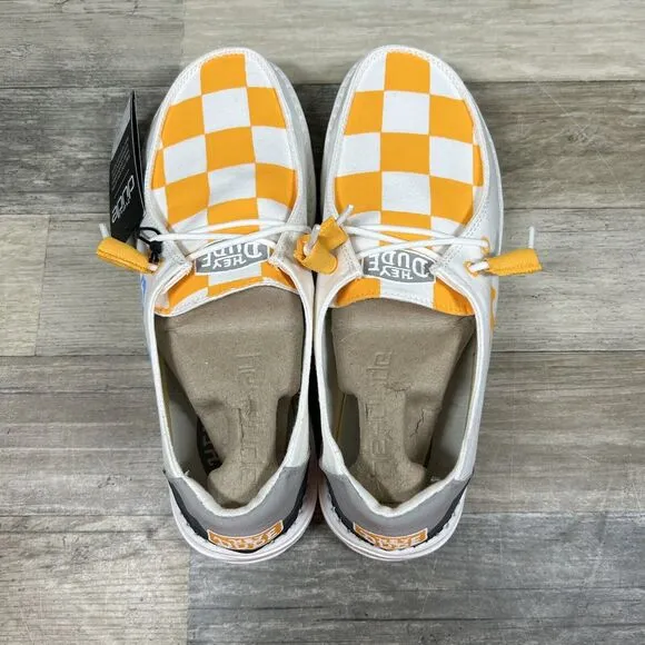 Hey Dude Tennessee Lady Vols Shoes Wom 10 White Orange Wendy Slub Custom Painted
