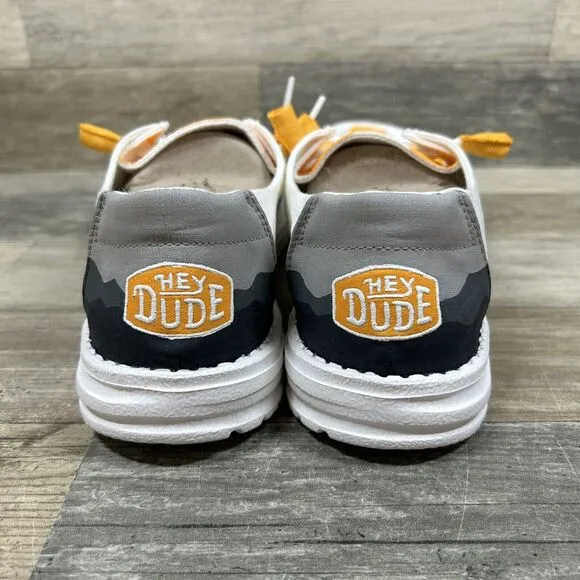 Hey Dude Tennessee Lady Vols Shoes Wom 10 White Orange Wendy Slub Custom Painted