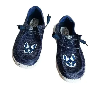 Hey Dude Women's Wendy Knit Slip On Shoes Custom French Bulldog Size 7