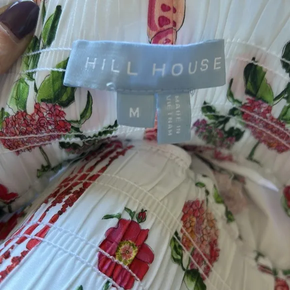 Hill House Florence Nap Skirt Tuckernuck Maxi Floral lBoho Coastal Smock Waist M