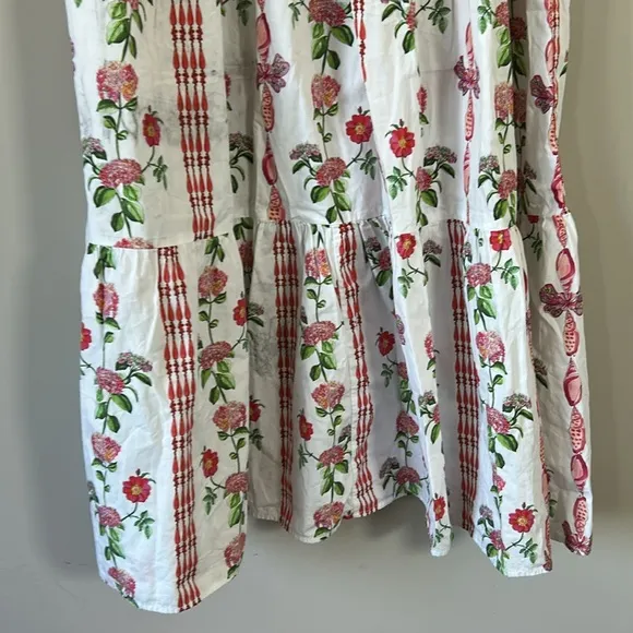 Hill House Florence Nap Skirt Tuckernuck Maxi Floral lBoho Coastal Smock Waist M