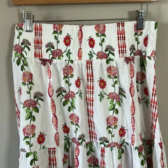 Hill House Florence Nap Skirt Tuckernuck Maxi Floral lBoho Coastal Smock Waist M