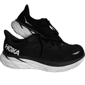 Hoka Clifton 8 Running Shoes Mens 9.5B Black White 1119394 Activewear Athletic