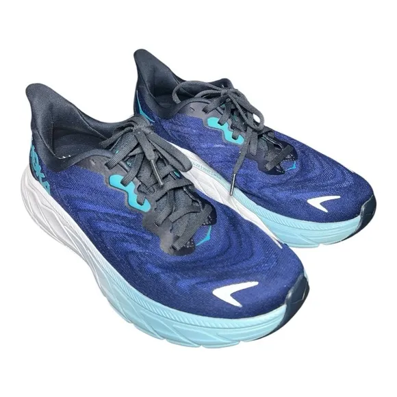 Hoka men’s Arahi 6 Blue and White Running Shoes size 7.5D