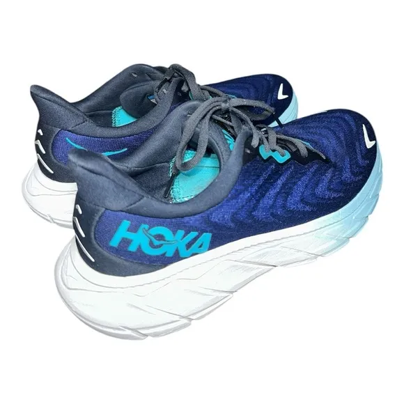 Hoka men’s Arahi 6 Blue and White Running Shoes size 7.5D