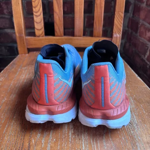 Hoka mens Mach 5 running athletic workout shoes blue/orange 11.5