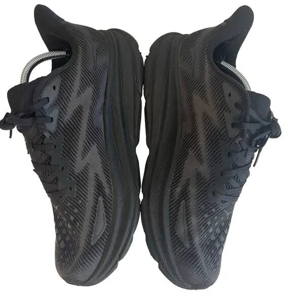 Hoka One One Black Clifton 9 Lace Up Athletic Sneakers Shoes Men’s Size 12 D