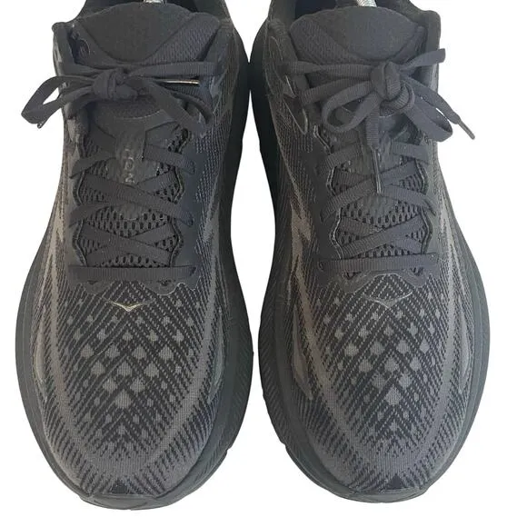 Hoka One One Black Clifton 9 Lace Up Athletic Sneakers Shoes Men’s Size 12 D