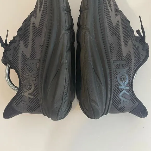 Hoka One One Black Clifton 9 Lace Up Athletic Sneakers Shoes Men’s Size 12 D