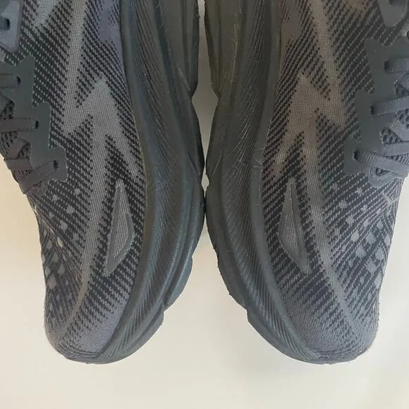 Hoka One One Black Clifton 9 Lace Up Athletic Sneakers Shoes Men’s Size 12 D