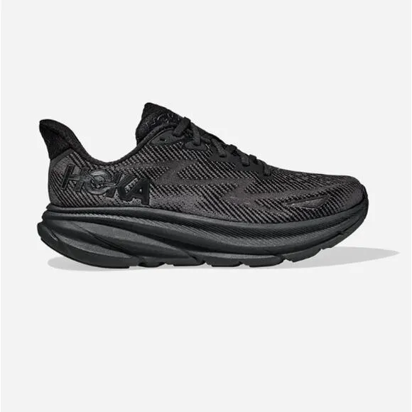 Hoka One One Black Clifton 9 Lace Up Athletic Sneakers Shoes Men’s Size 12 D