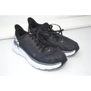 Hoka One One Clifton 7 Women's Size 7.5 Running Shoes Black White 1110509 BWHT
