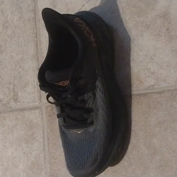 Hoka One One Clifton 8 Lace Up Gray Black Running Shoes Women’s Size 8
