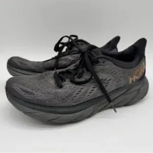 Hoka One One Clifton 8 Lace Up Gray Black Running Shoes Women’s Size 8