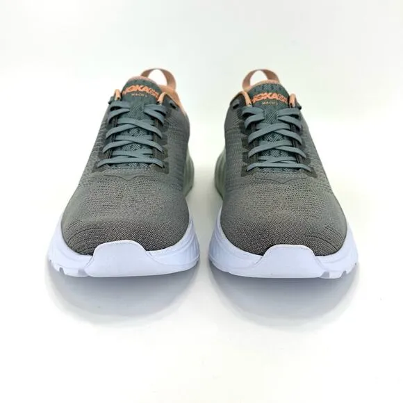 HOKA ONE ONE MACH 3 GRAY PEACH &amp; WHITE RUNNING SHOES / ATHLEISURE SNEAKERS