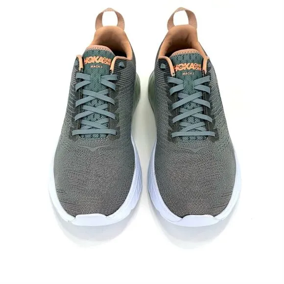 HOKA ONE ONE MACH 3 GRAY PEACH &amp; WHITE RUNNING SHOES / ATHLEISURE SNEAKERS