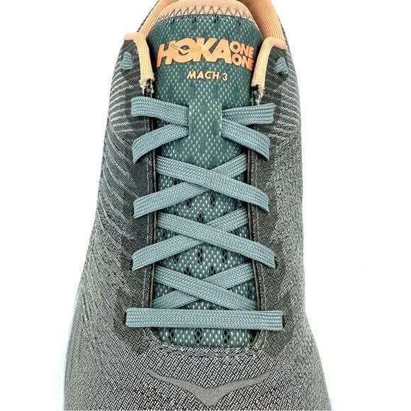 HOKA ONE ONE MACH 3 GRAY PEACH &amp; WHITE RUNNING SHOES / ATHLEISURE SNEAKERS