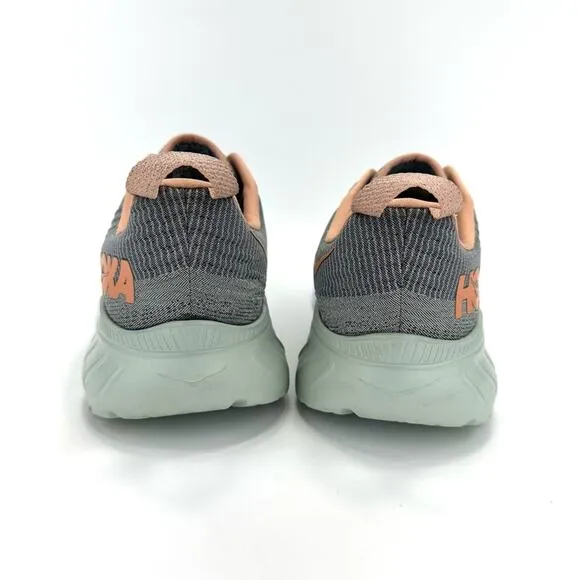 HOKA ONE ONE MACH 3 GRAY PEACH &amp; WHITE RUNNING SHOES / ATHLEISURE SNEAKERS