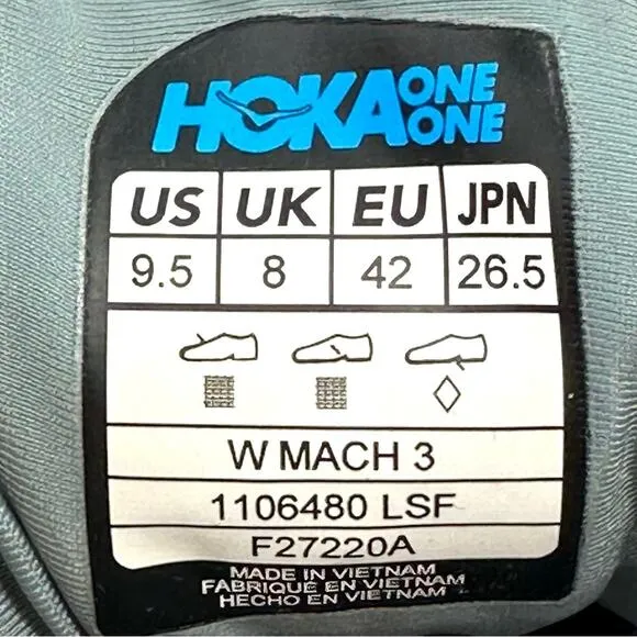 HOKA ONE ONE MACH 3 GRAY PEACH &amp; WHITE RUNNING SHOES / ATHLEISURE SNEAKERS