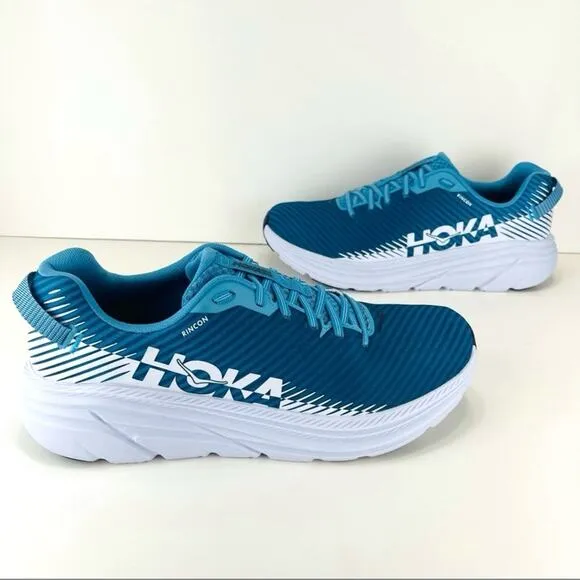 HOKA ONE ONE RINCON 2 BLUE AND WHITE RUNNING SHOES / ATHLEISURE SNEAKERS