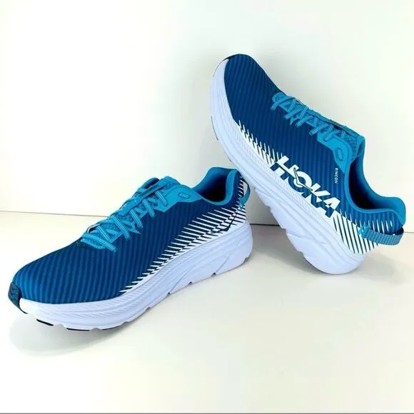 HOKA ONE ONE RINCON 2 BLUE AND WHITE RUNNING SHOES / ATHLEISURE SNEAKERS