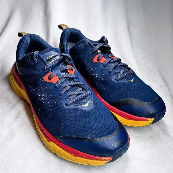 Hoka One One Running Shoes Men's Sz 10.5 Blue/Orange/Yellow Challenger ATR 6
