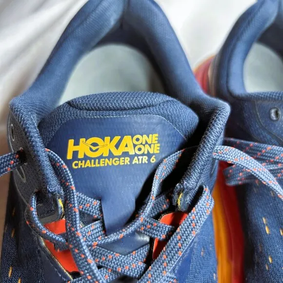 Hoka One One Running Shoes Men's Sz 10.5 Blue/Orange/Yellow Challenger ATR 6