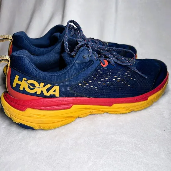 Hoka One One Running Shoes Men's Sz 10.5 Blue/Orange/Yellow Challenger ATR 6