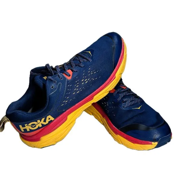 Hoka One One Running Shoes Men's Sz 10.5 Blue/Orange/Yellow Challenger ATR 6