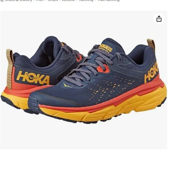 Hoka One One Running Shoes Men's Sz 10.5 Blue/Orange/Yellow Challenger ATR 6