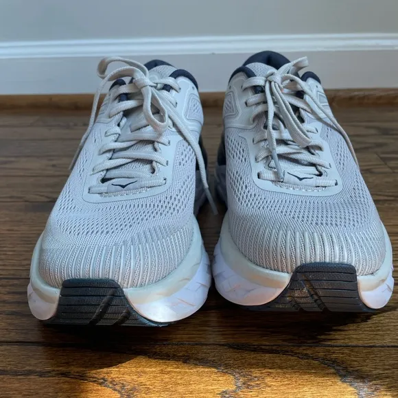 Hoka One One Womens Bondi 7 Gray Running Shoes Sneakers Size 7 Lunar Rock