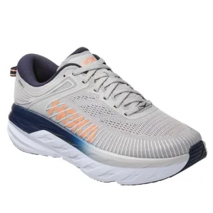 Hoka One One Womens Bondi 7 Gray Running Shoes Sneakers Size 7 Lunar Rock