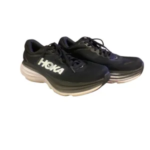 HOKA Women's Athletic Shoes in CLassic Black &amp; White - Size 8D