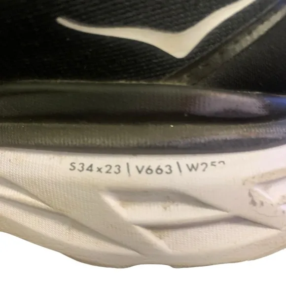 HOKA Women's Athletic Shoes in CLassic Black &amp; White - Size 8D