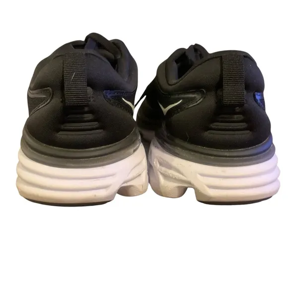 HOKA Women's Athletic Shoes in CLassic Black &amp; White - Size 8D