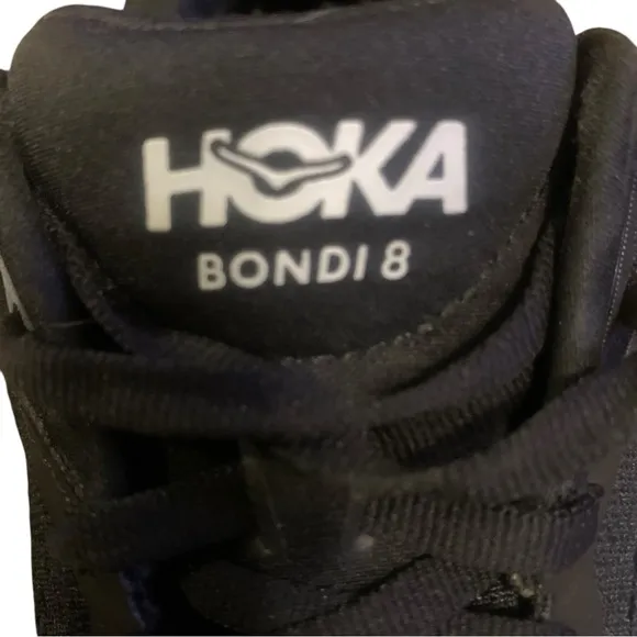 HOKA Women's Athletic Shoes in CLassic Black &amp; White - Size 8D