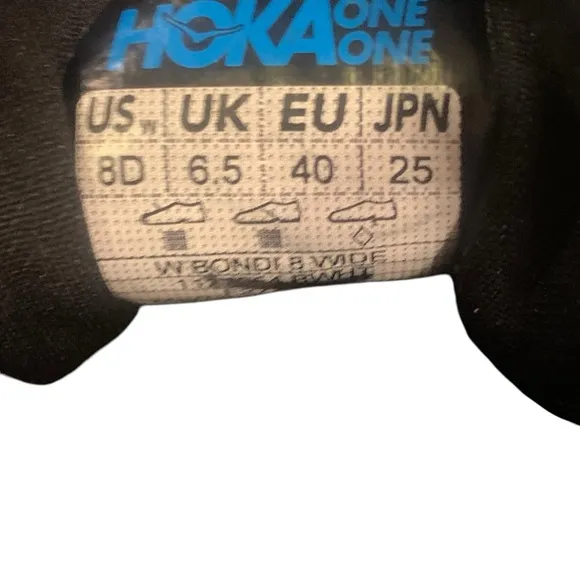 HOKA Women's Athletic Shoes in CLassic Black &amp; White - Size 8D