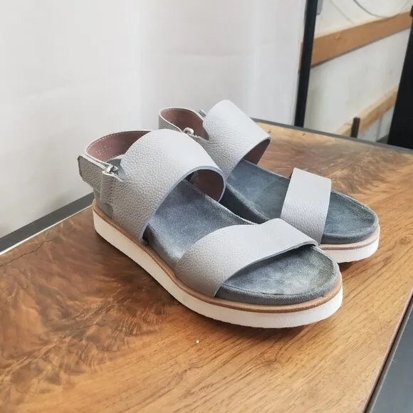 Homer Elba Artisan Grey Leather Sandals Size 36.5 EU