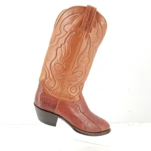 Hondo Brown Teju Lizard  Vintage Leather Cowboy Western Boots Men's Size 8