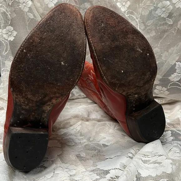HONDO COWBOY WESTERN BOOTS VINTAGE BROWN LEATHER EL PASO, TX MADE IN MEXICO