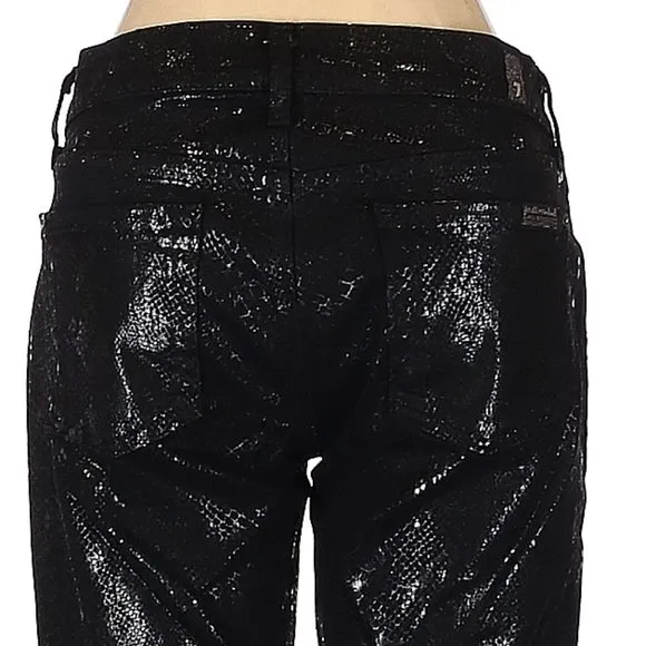 💥HOT ITEM💥 7 For All Mankind Glossy Snake-Print Skinny Jeans 26x30