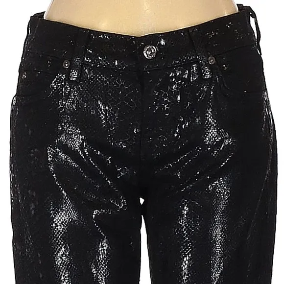 💥HOT ITEM💥 7 For All Mankind Glossy Snake-Print Skinny Jeans 26x30