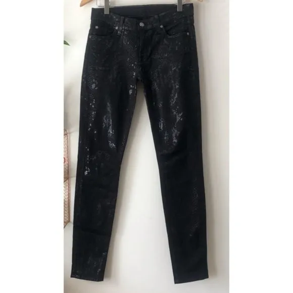 💥HOT ITEM💥 7 For All Mankind Glossy Snake-Print Skinny Jeans 26x30